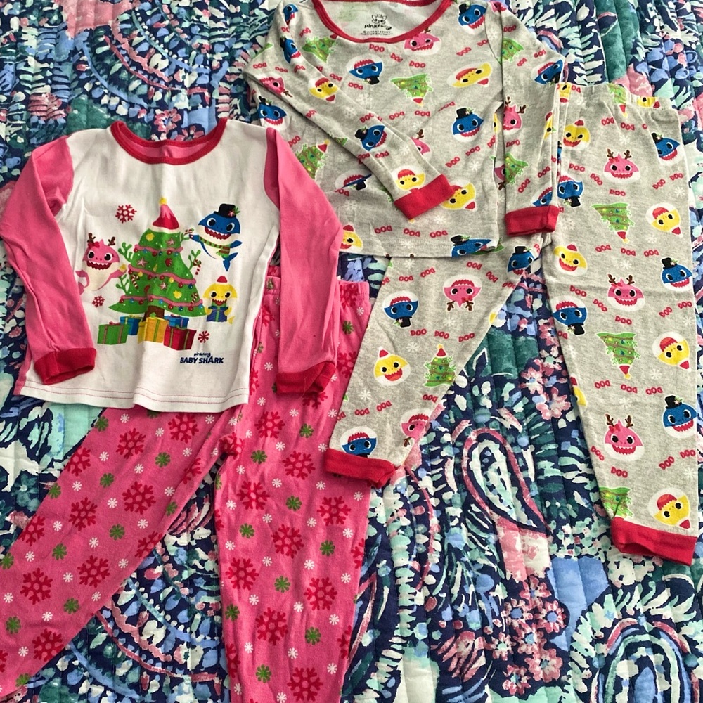 Toddler Baby Shark Christmas Pajama Set